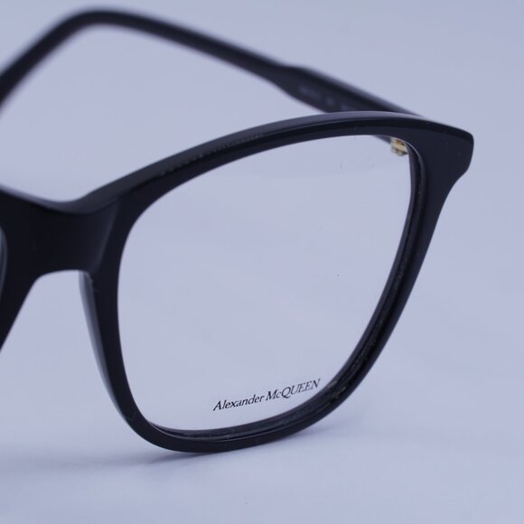 Alexander McQueen AM0191O 001 Eyeglasses Shiny Black 54mm Square Frame - Picture 4 of 10
